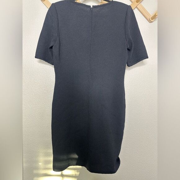 St. John Basics Black Knit Dress Sz 8 - Picture 6 of 7
